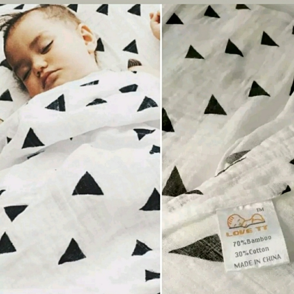 2pcs bamboo swaddle receiving baby blanket
